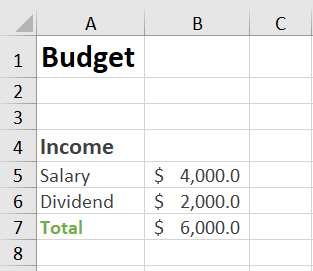 accounting format