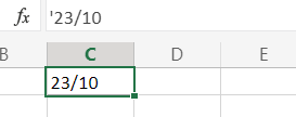 adding apostrophe before the number in excel