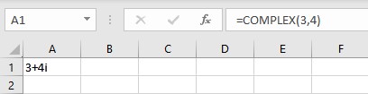 Basic Mathematical Operations on Complex Numbers in Excel
