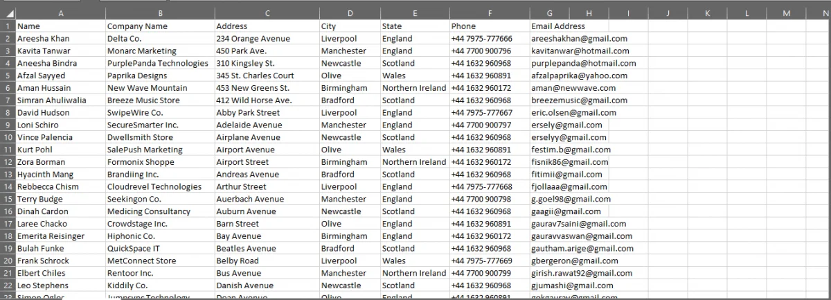 How to Open CSV, XML, and VCF Files in Excel? 6 csv 1
