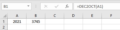 dec2oct result