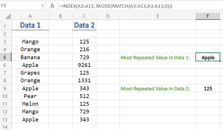 find-the-most-repeated-text-or-number-in-excel-quickexcel