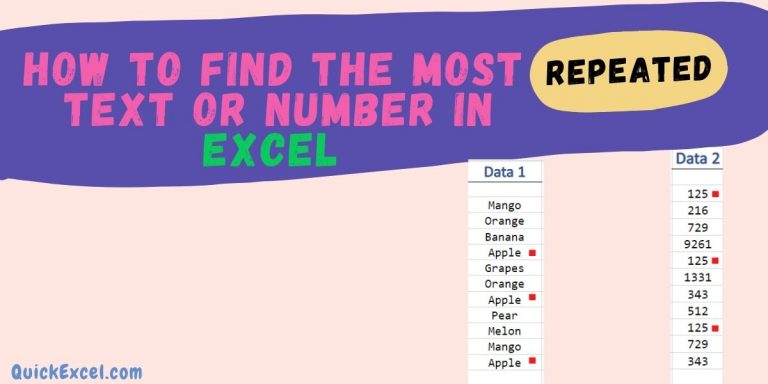 How To Count The Number Of Repeated Text In Excel