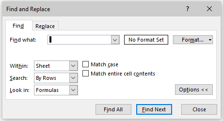 Find and Replace in Excel