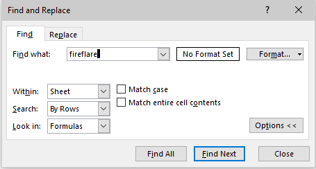 Find and Replace in Excel