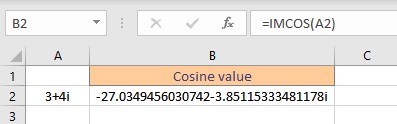 trigonometric functions in Excel