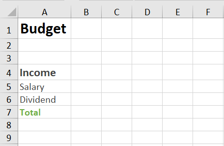 Budget In Excel