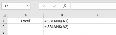 IS Functions in Excel