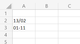 Final Result of formatting in Excel to change number from Date to text