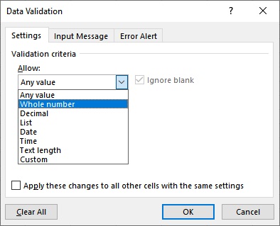 Data Validation in Excel - A Brief Introduction