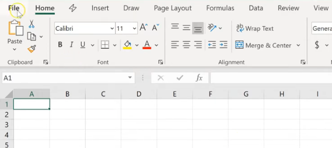 Go to File in Excel