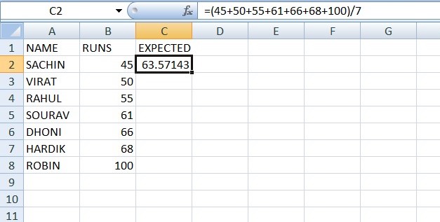 Excel example for p value