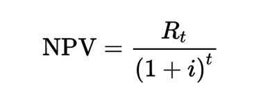 Formula to calculate NPV