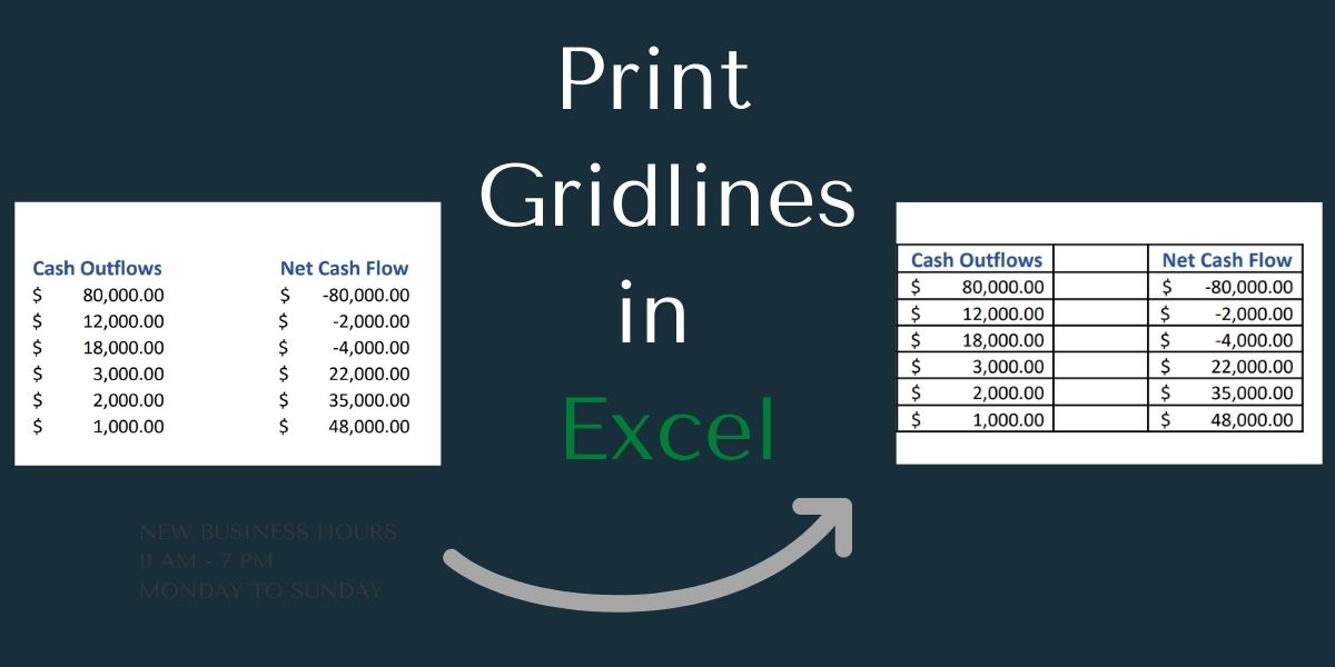 print gridlines in Excel