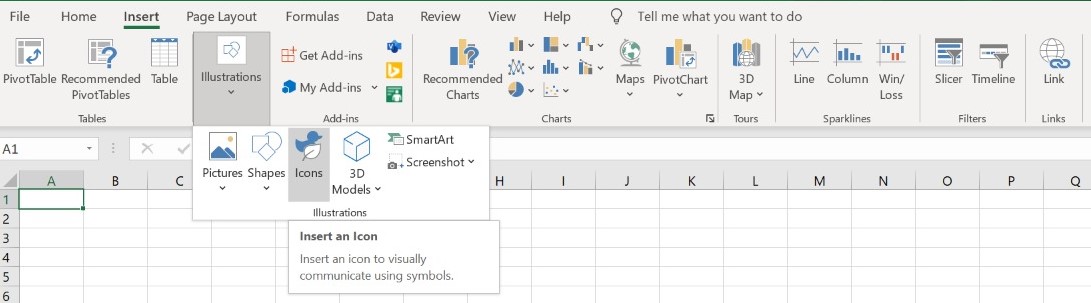 Select Icon in Excel