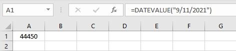 datevalue result