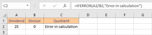 iferror result