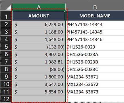 Swapped columns using Cut and Paste in Excel