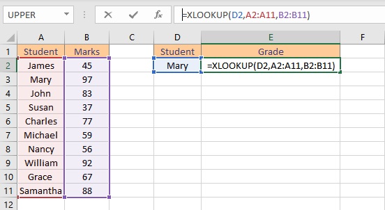 xlookup formula