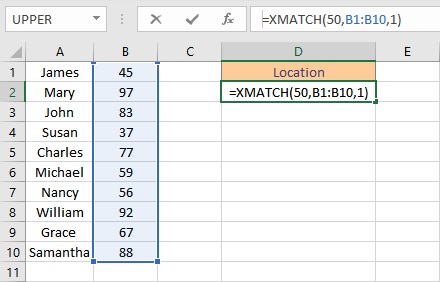 xmatch formula