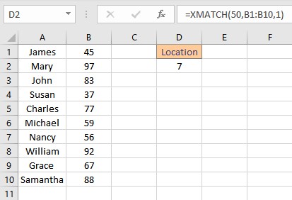 xmatch result