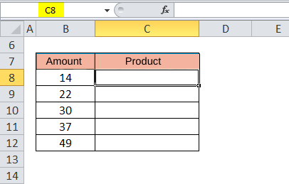 Selecting cell for output of floor function.