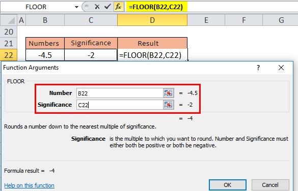 Inserting values in Floor function