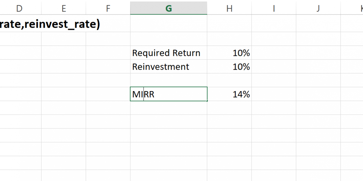 MIRR in Excel