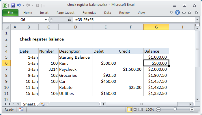 Making calculations in Accounts in Excel
