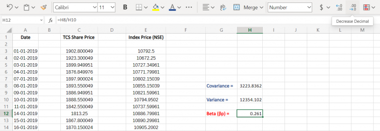 How to Calculate Beta Value for a Stock in Excel - QuickExcel