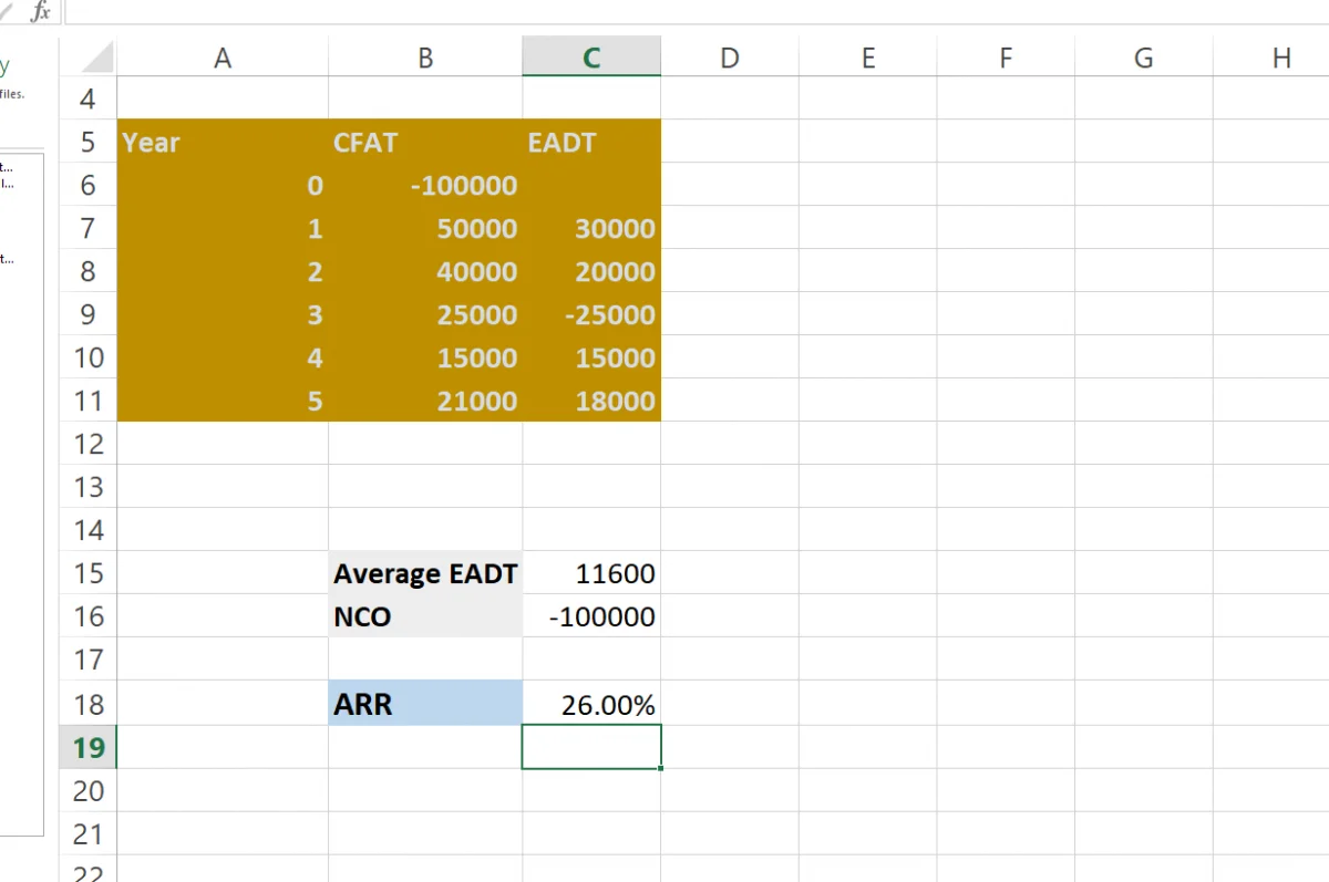 ARR final result in Excel