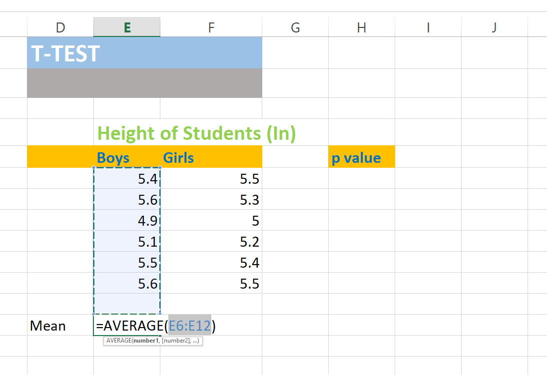 Finding Average in Excel