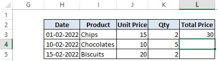 Operand Formula Result