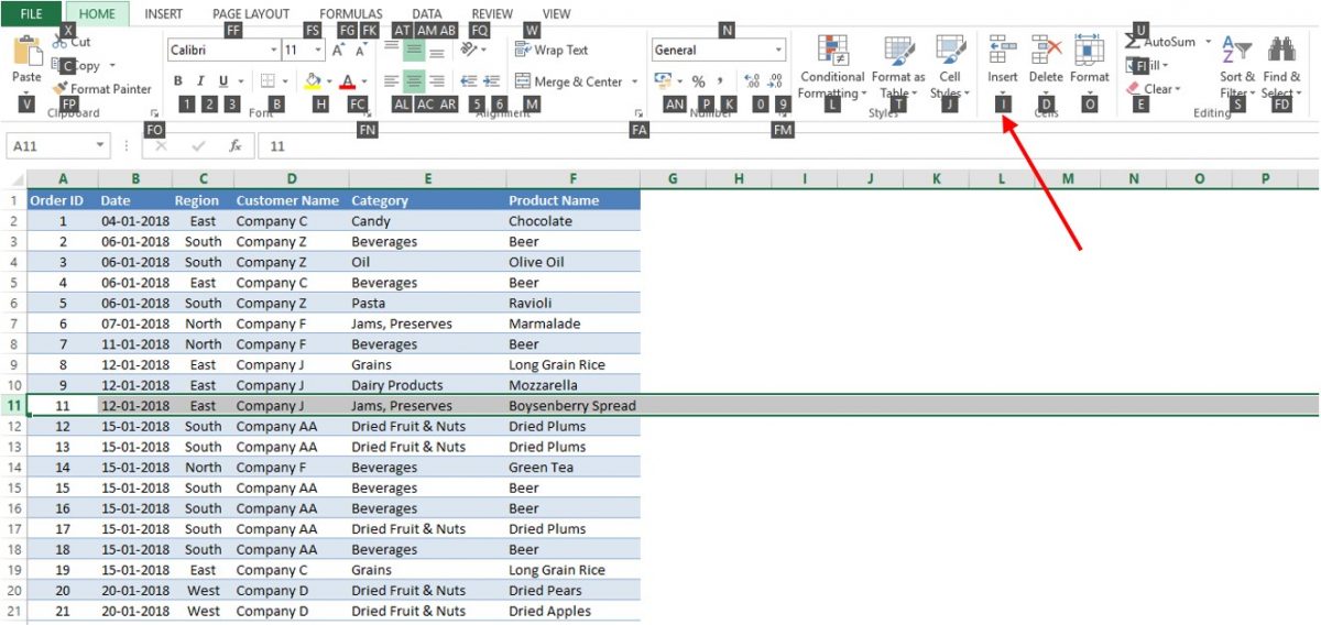 Selecting Insert Tool in Home Tab