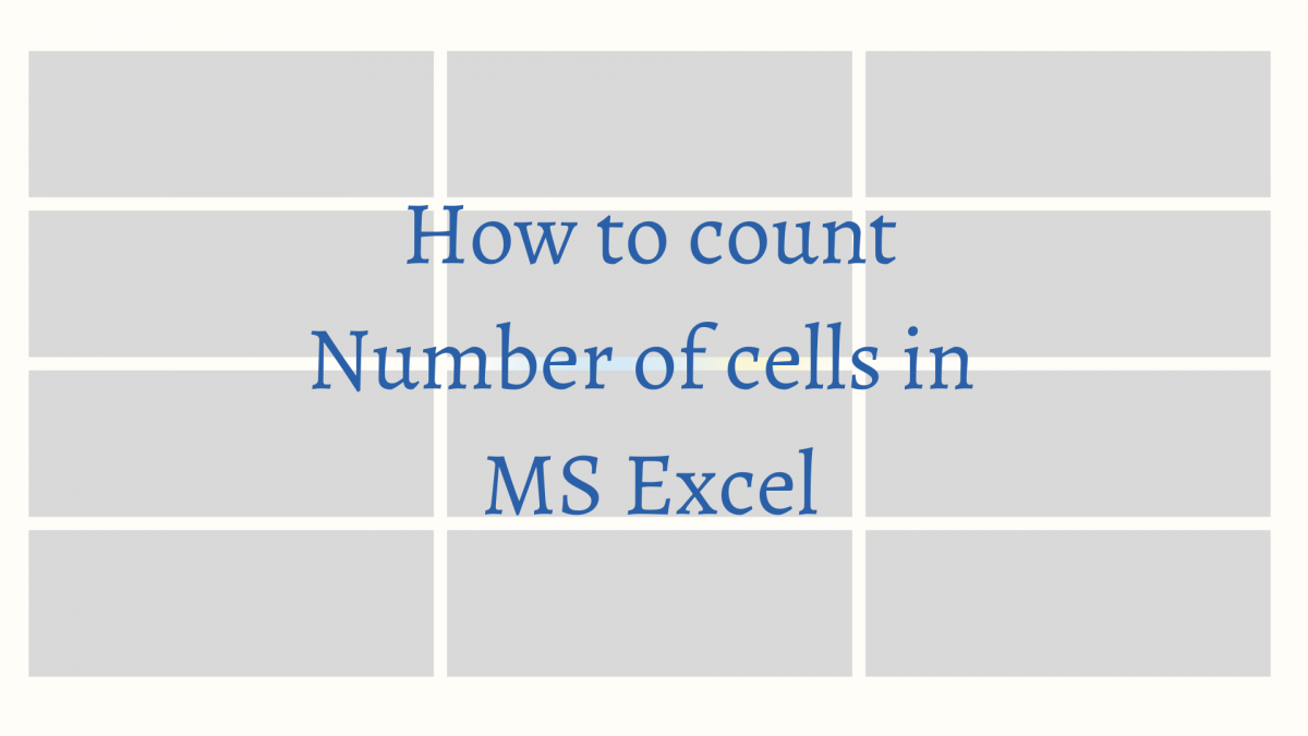 Counting Cells in MS Excel