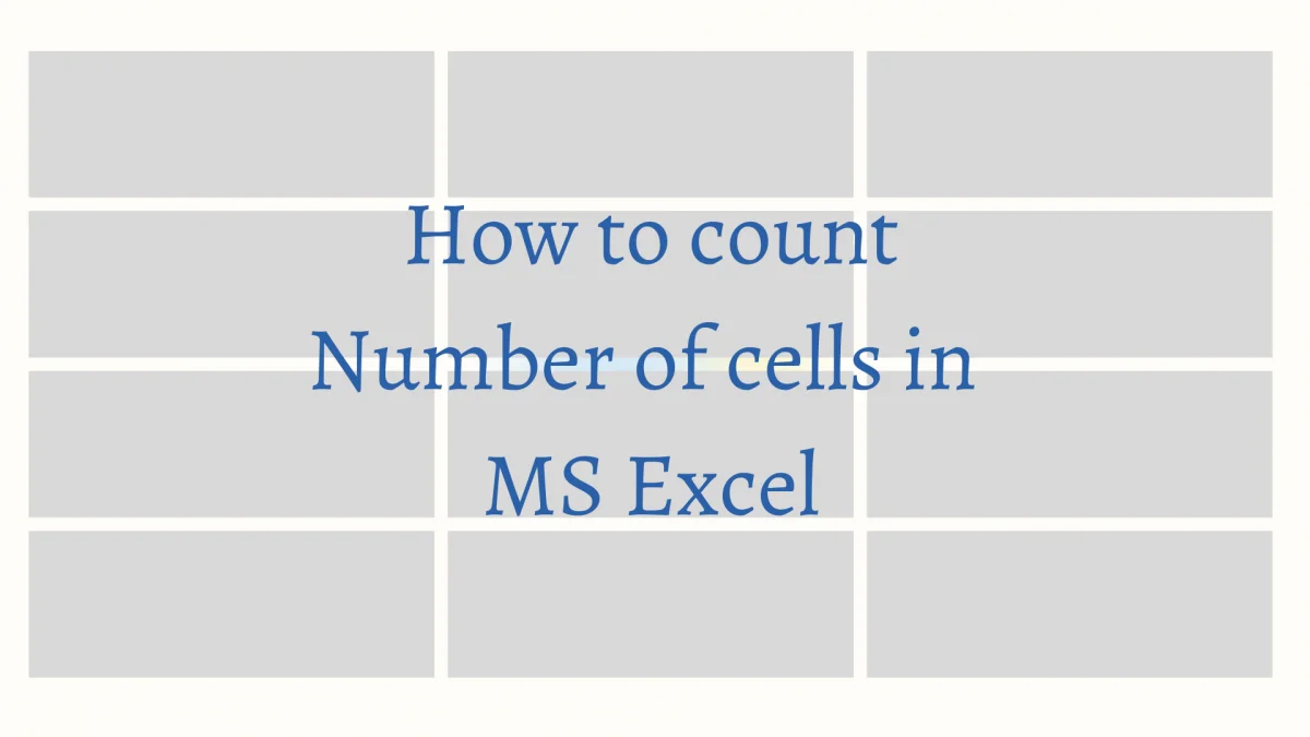 Counting Cells in MS Excel