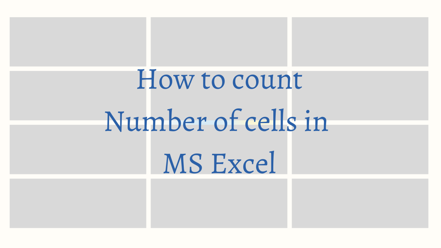 How To Count Numbers Of Cells In Excel Quickexcel 5285