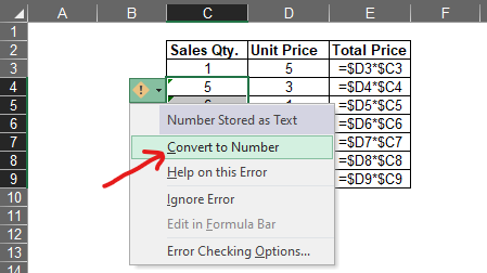 Converting all Cells to Number Format