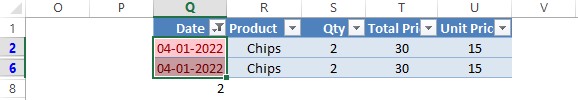 Count of Duplicates