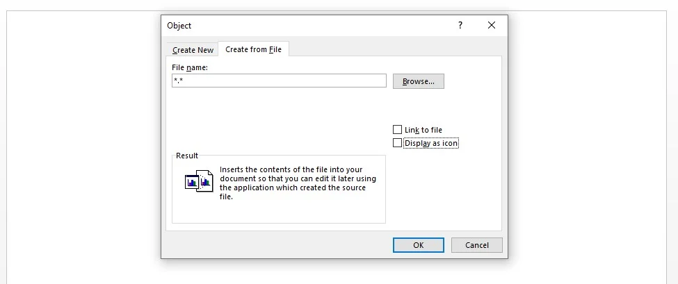 How to Insert MS Excel Table into MS Word? 6 Create from File