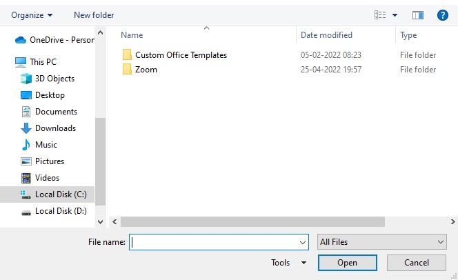 File Explorer Pop up
