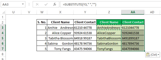 Formula applied to all cells