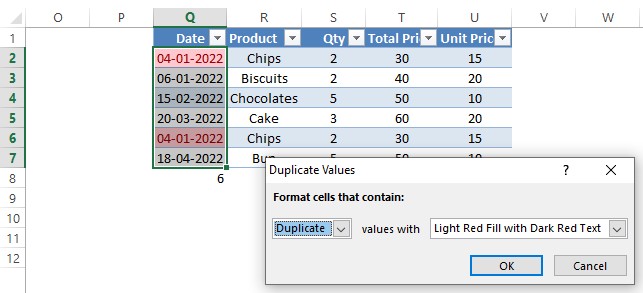 Highlighting Duplicates Prompt