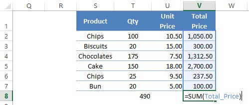 Including Named Range in Formula