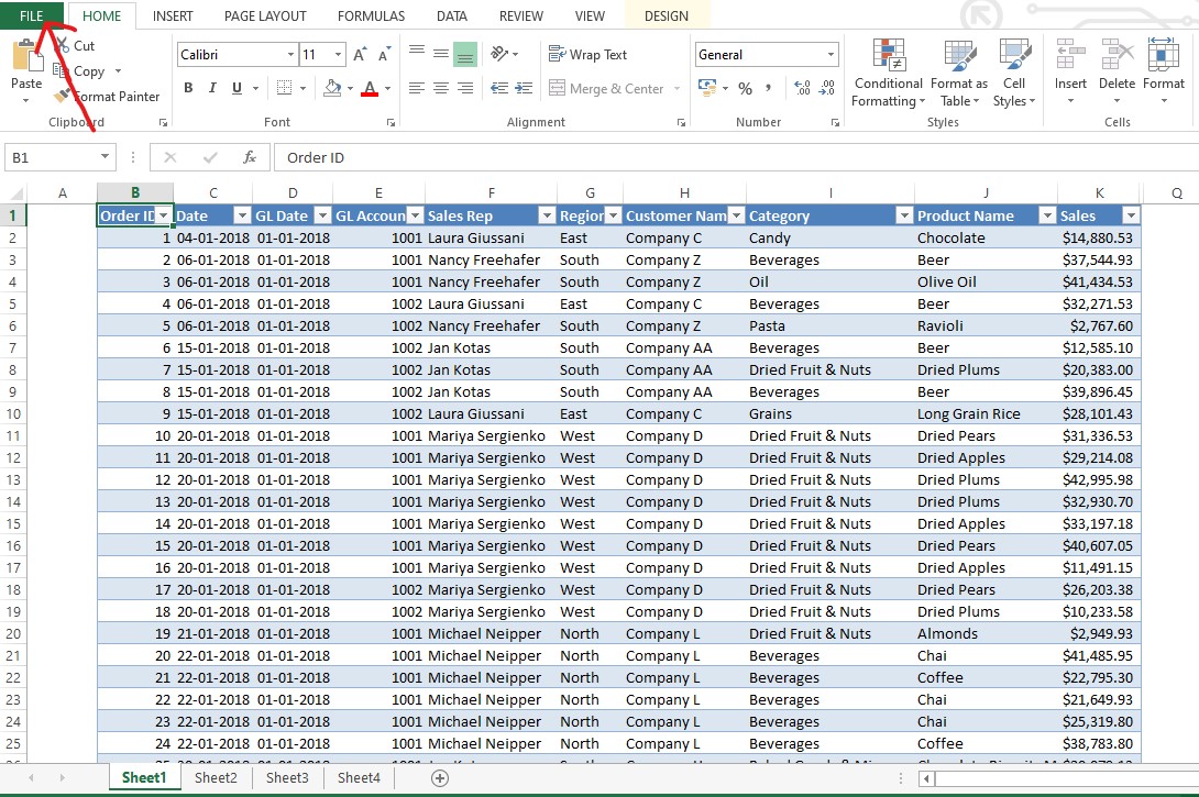 Locating File Menu