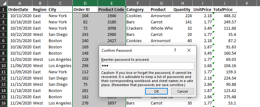 Confirming the Chosen Password