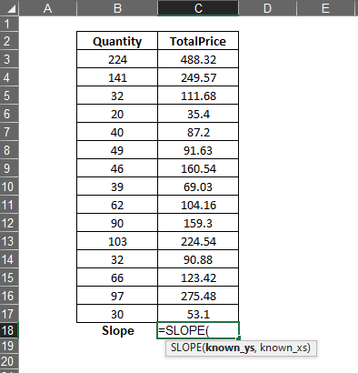 Constructing Slope Formula