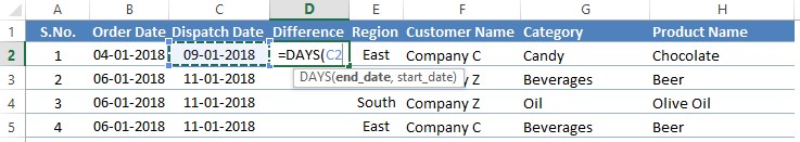 Selecting End Date