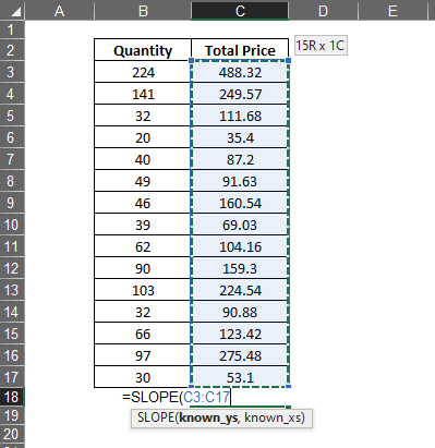 Selecting Y axis values