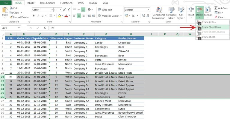 How to Delete Multiple Rows in MS Excel? - QuickExcel